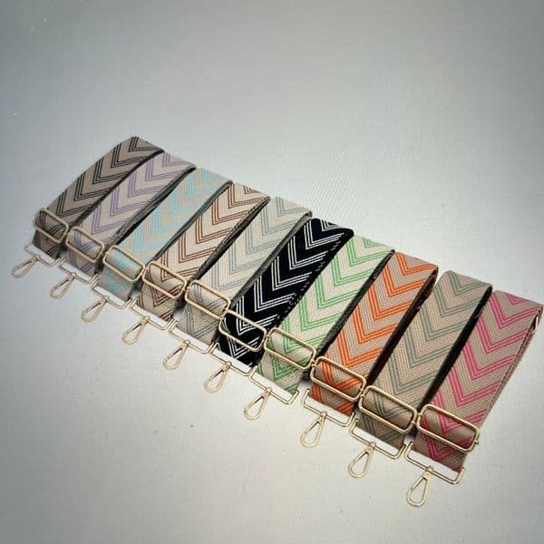 Chevron design bag strap 5cm - various colours