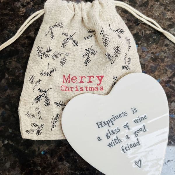 Christmas coaster gift , gift bag & card