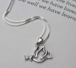 Confirmation gift necklace - silver dove