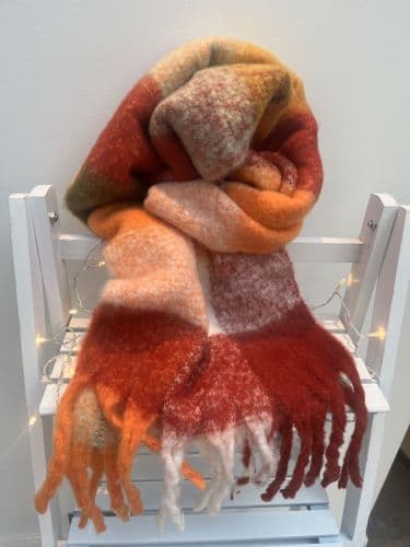 Cosy, warm scarf - Bright Autumn shades