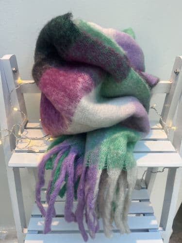 Cosy, warm scarf - purple mix