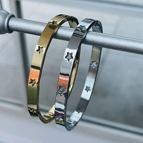 Designer inspired bangle with cut out stars - various colours