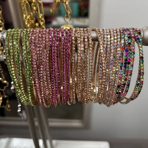 Diamante layer bracelets
