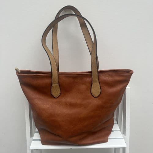 Faux leather tote bag