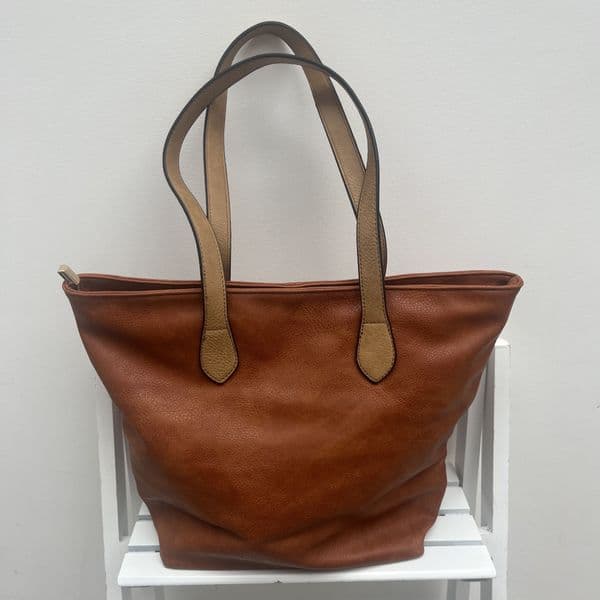 Faux leather tote bag