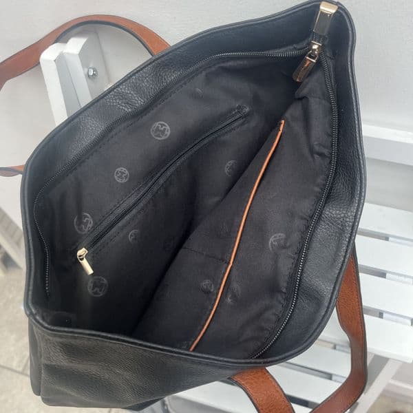 Faux leather tote bag