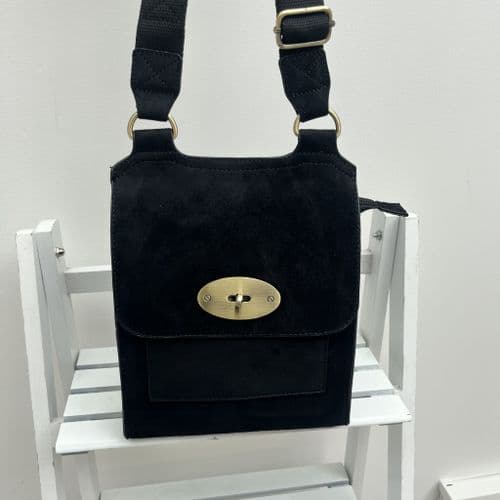 Faux suede crossbody bag - various colours