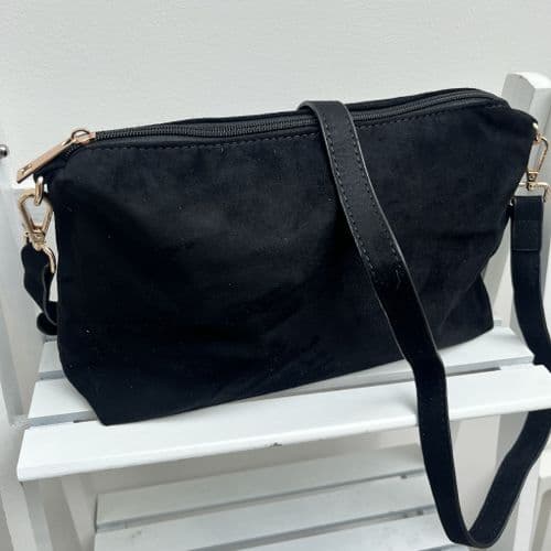 Faux suede handbag