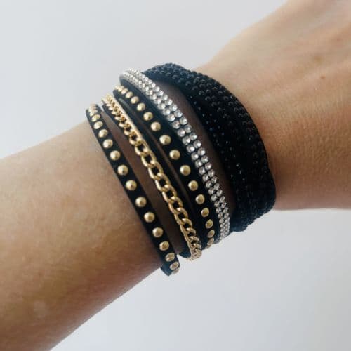 Faux suede wrap bracelet - various colours