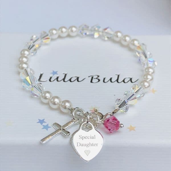 First Holy Communion gift bracelet - FREE ENGRAVING