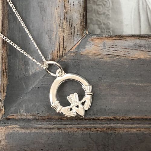 First Holy Communion gift - silver claddagh necklace