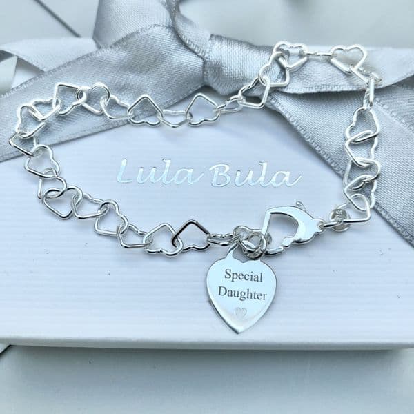 Gift for a daughter charm bracelet - FREE ENGRAVING