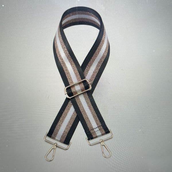 Gold plated stripe bag strap - various colours - 5cm