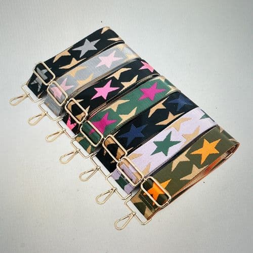 gorgeous star bag straps 5cm - various colours