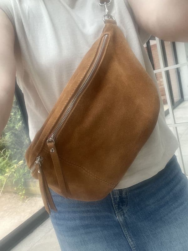 Limited Edition suede leather large sling bag - various colours