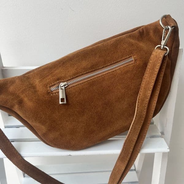 Limited Edition suede leather large sling bag - various colours