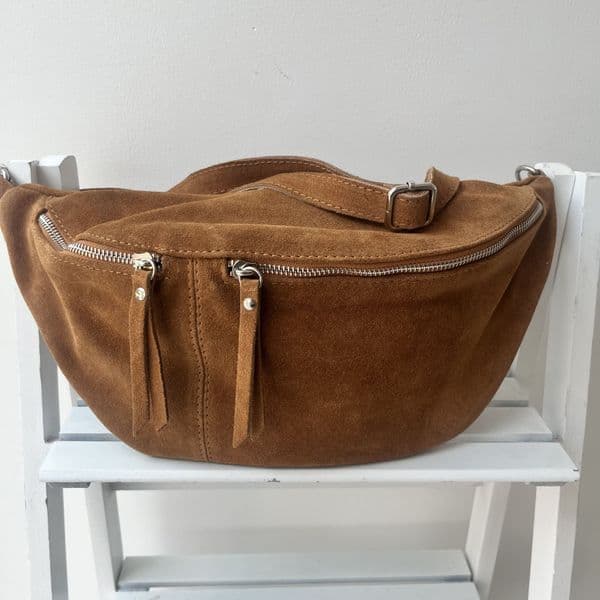 Limited Edition suede leather large sling bag - various colours
