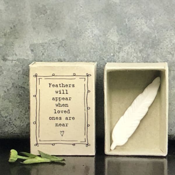 Little feather in a gift box - love token