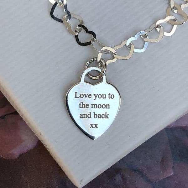 Love you to the moon gift bracelet - FREE ENGRAVING