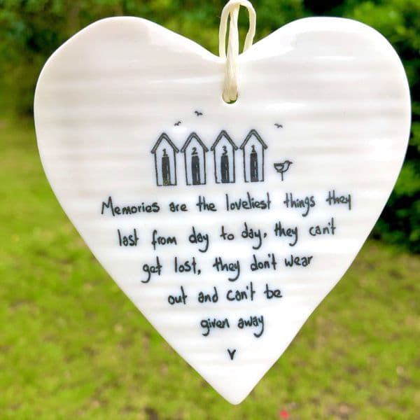 Memories are the loveliest things - hanging heart gift