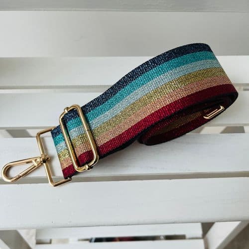 Metallic rainbow bag strap - various colours