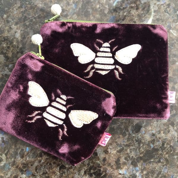 SALE Bee velvet purse - various colours