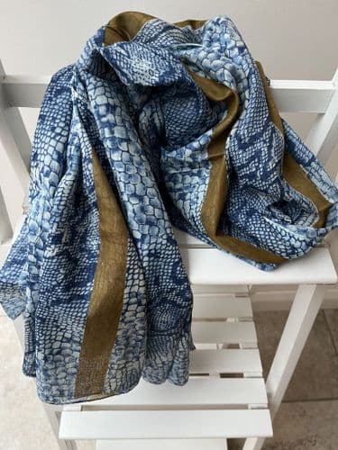 SALE: Blue animal print scarf