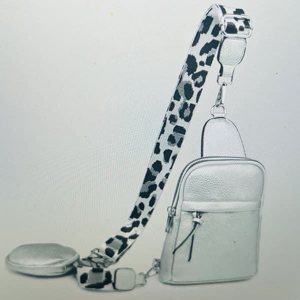 SALE: Crossbody  bag with patterned bag strap & purse - various colours