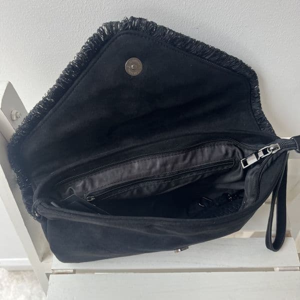 SALE: Faux suede clutch bag