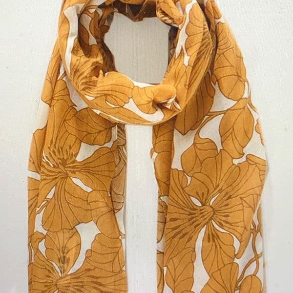 SALE: Gorgeous mustard floral print scarf