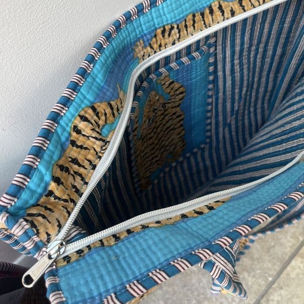 SALE: Handmade Indian Cotton quilted tote bag - various colours