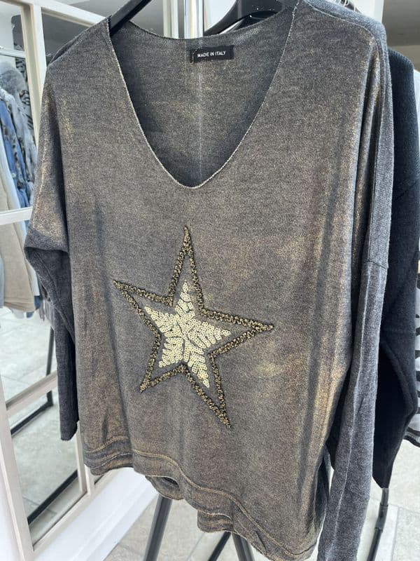 SALE: Metallic star top - various colours