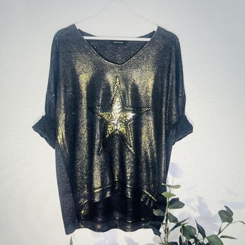 SALE: Metallic star top - various colours