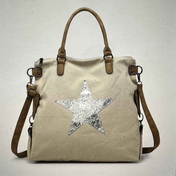 SALE: Sparkly star tote bag - large - various colours