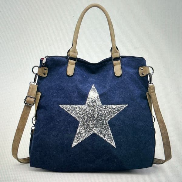 SALE: Sparkly star tote bag - large - various colours