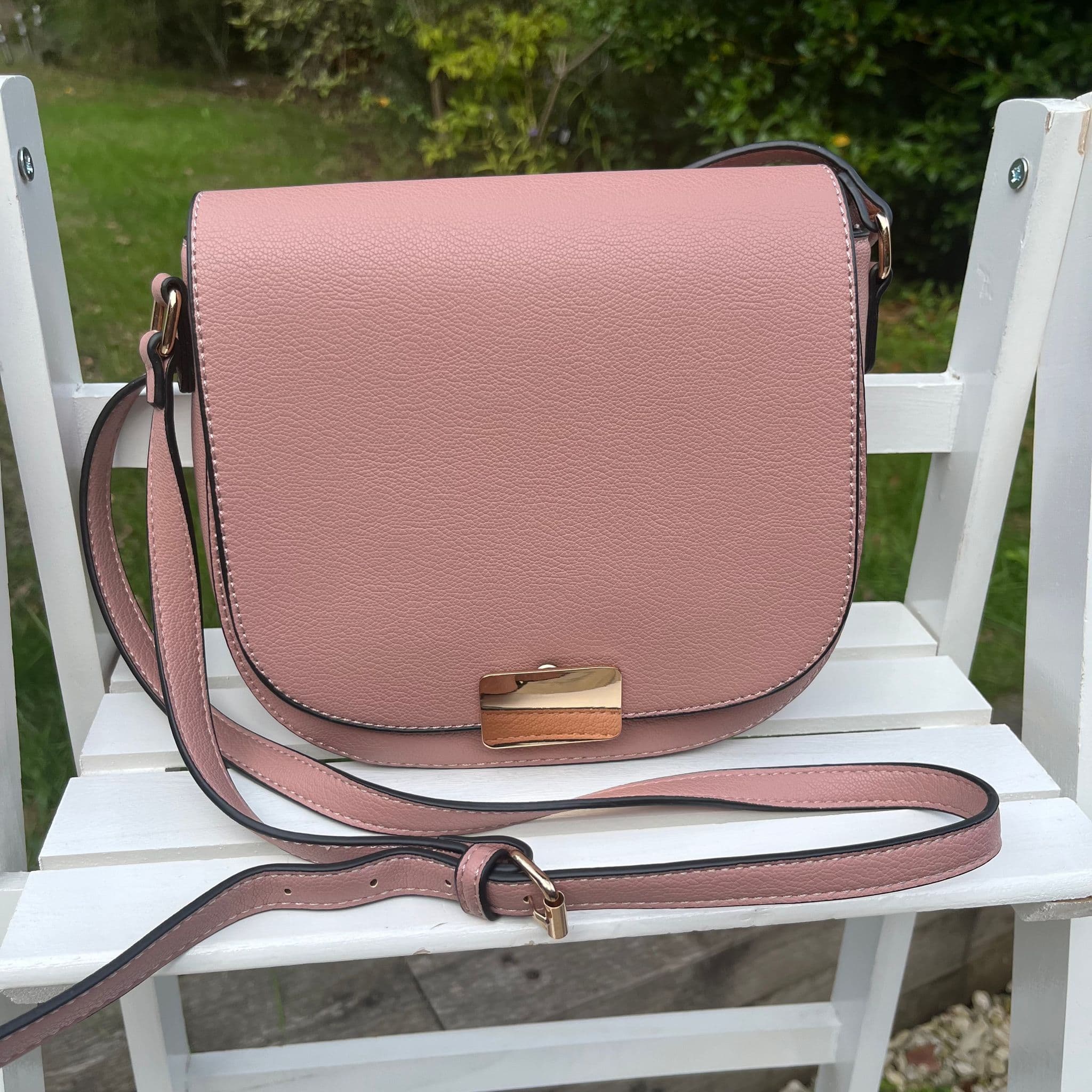 Pink vegan handbag on sale