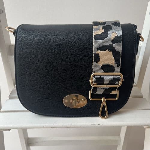 Satchel bag & bag strap gift set - Black