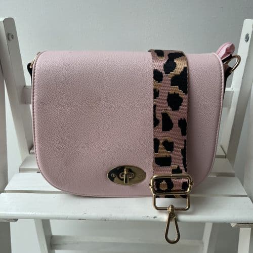 Satchel bag & bag strap gift set - pale pink