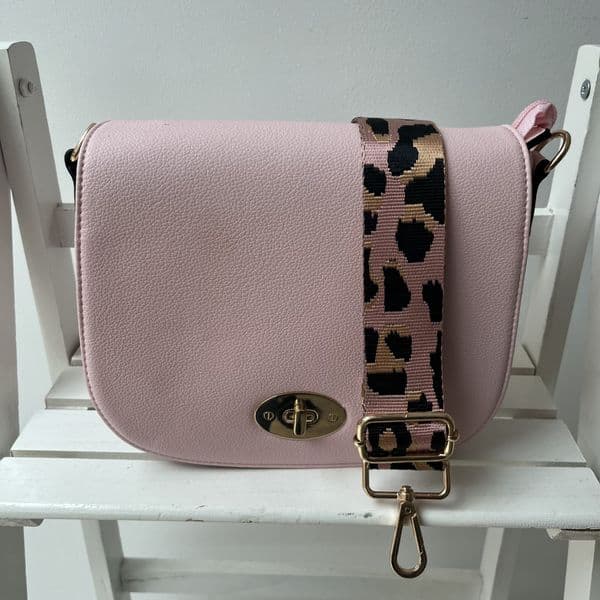 Satchel bag & bag strap gift set - pale pink