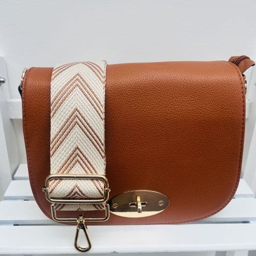 Satchel bag & bag strap gift set -Tan