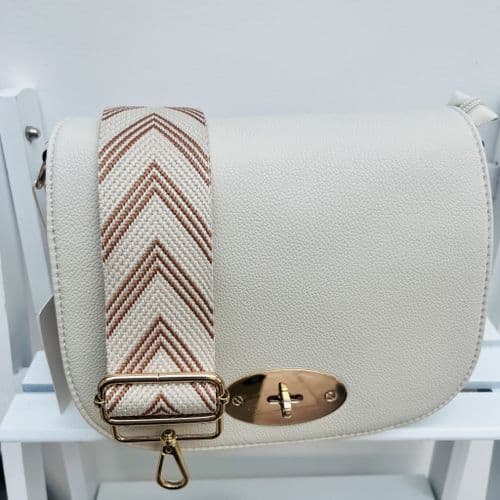 Satchel bag & strap gift set - Cream