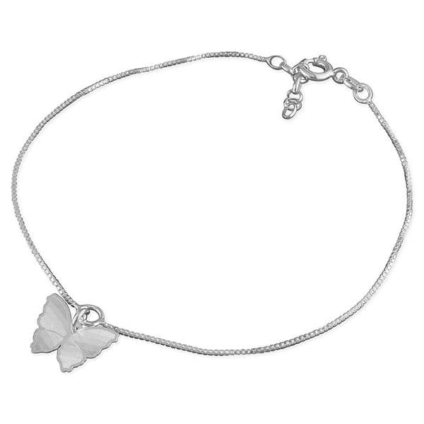 Silver ankle chain - buterfly