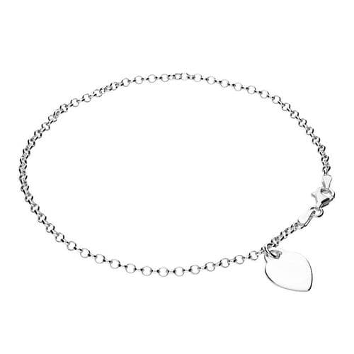 Silver ankle chain - heart
