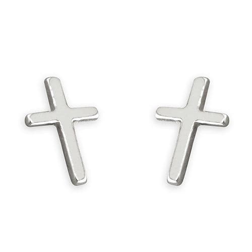 silver cross earrings
