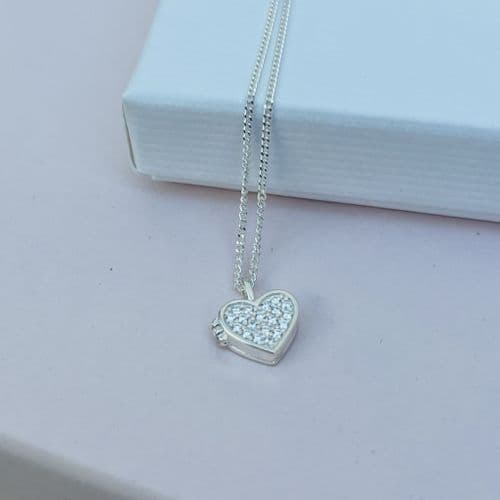 Silver cz locket