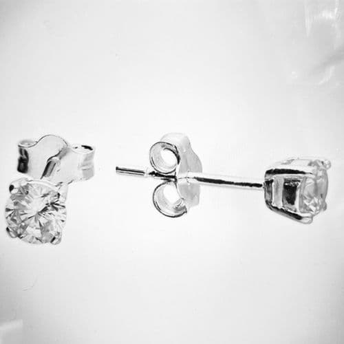 Silver earrings - round cz