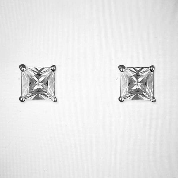 Silver earrings - square cz