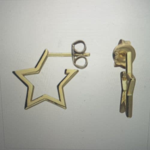 Silver / Gold cut out star hoop earrings