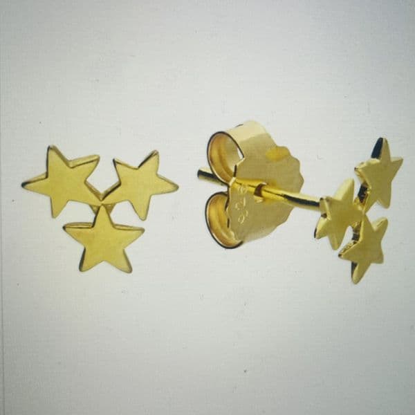 Silver / Gold star cluster earrings