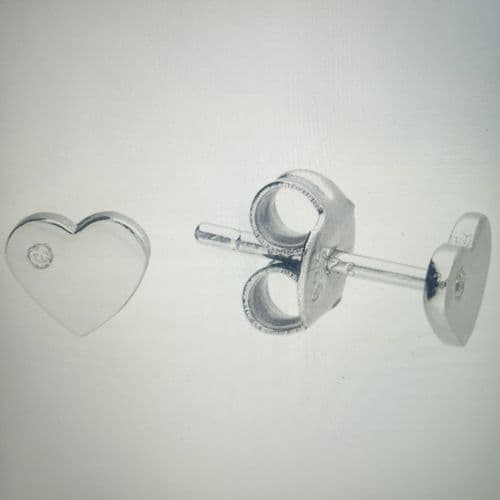 Silver heart stud earrings
